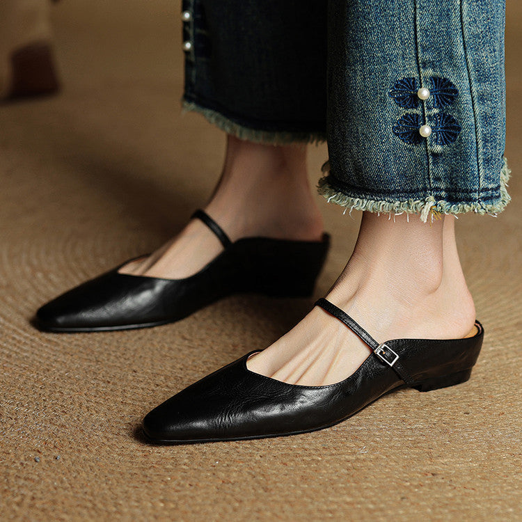 MIRELLE — Genuine Leather Mules