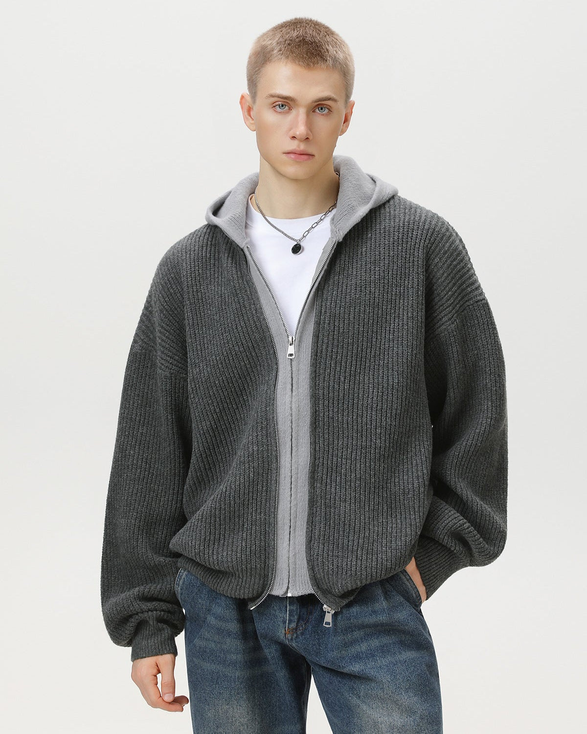 The Blended Zip Knit Hoodie Jacket