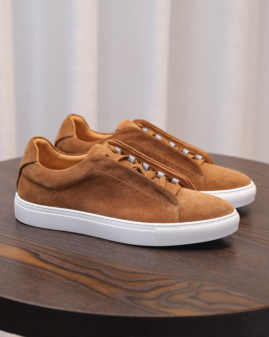 The Softey® Suede Low Sneakers - Tangerine