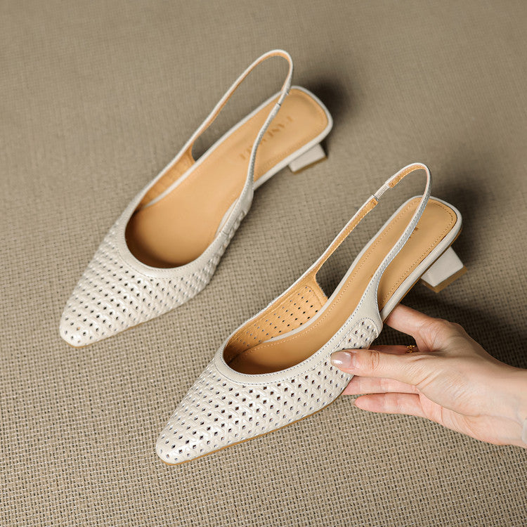 CALLIA — Woven Leather Slingbacks