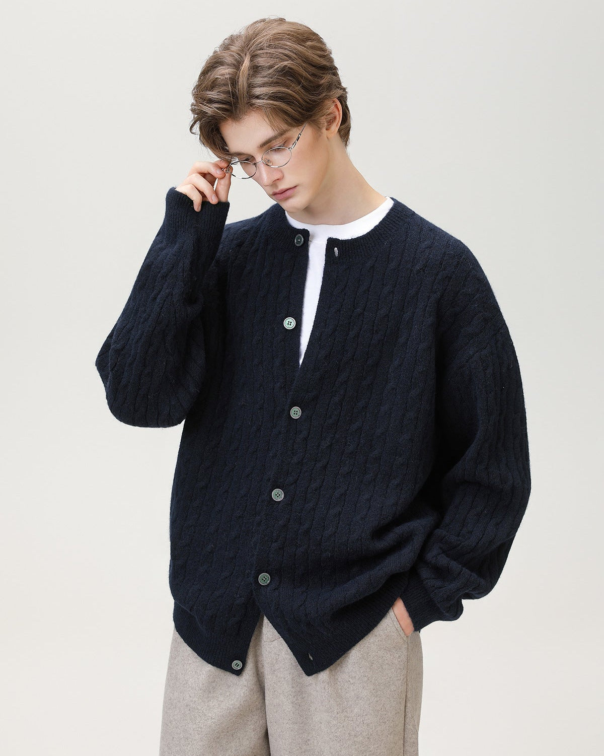 Cable Knit Button Cardigan