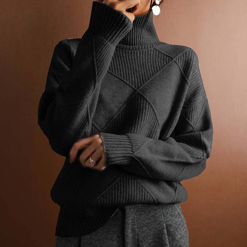CALIANE — High Neck Knitted Sweater