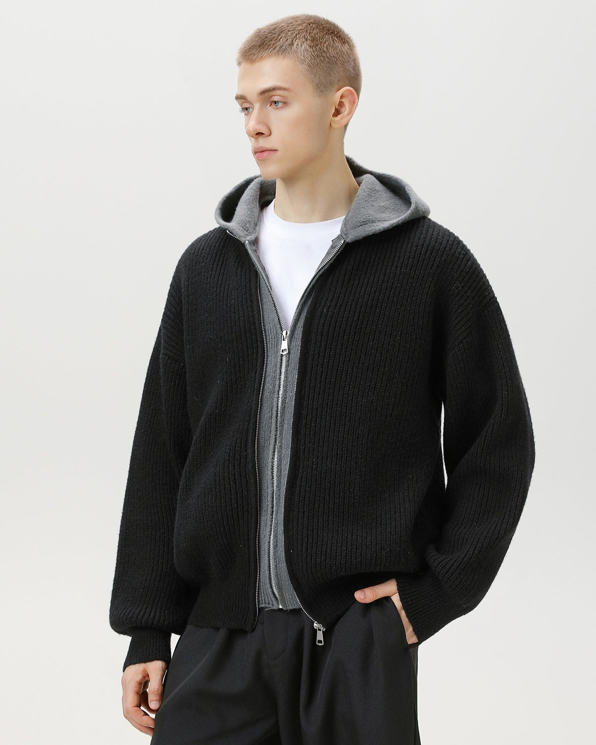 The Blended Zip Knit Hoodie Jacket