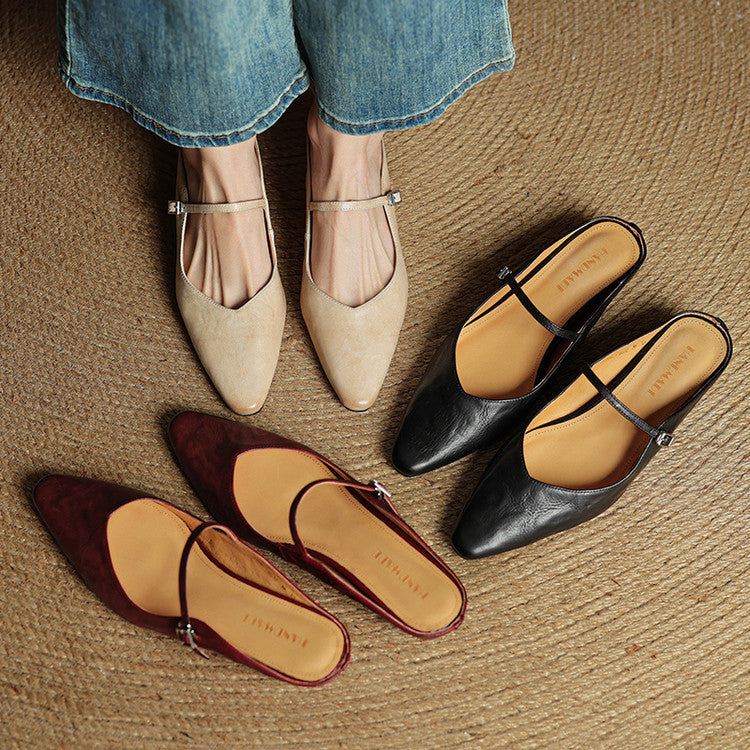 MIRELLE — Genuine Leather Mules