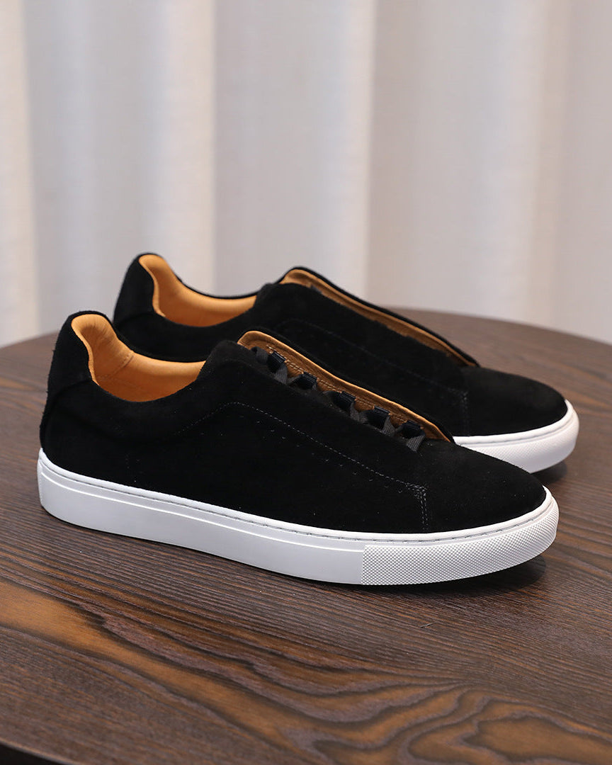 The Softey® Suede Low Sneakers - Black Night