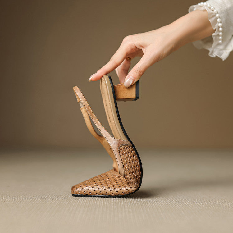 CALLIA — Woven Leather Slingbacks