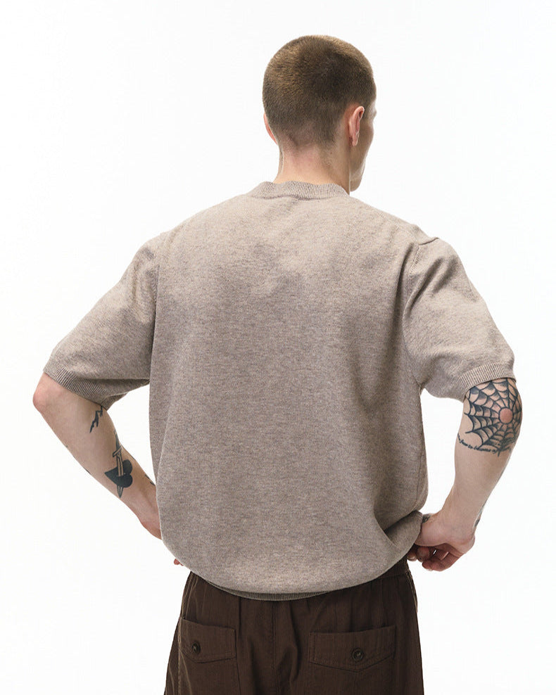 Soft Cozy Short Sleeve Knit T-Shirt