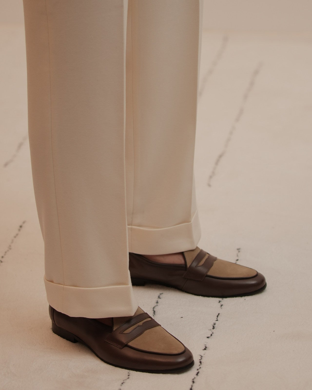 Genuine leather slip-on loafers