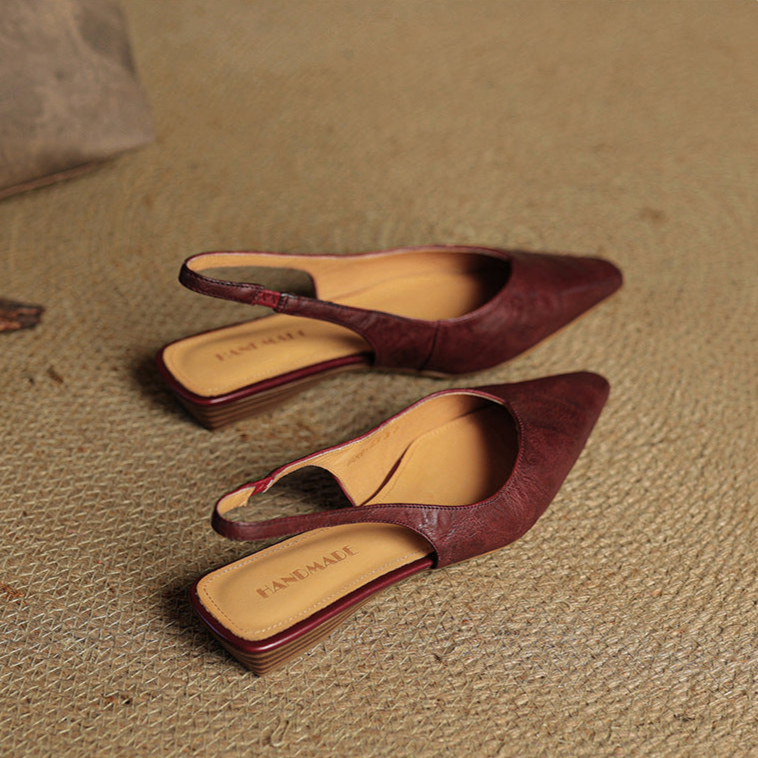 ALINZA — Leather Slingbacks