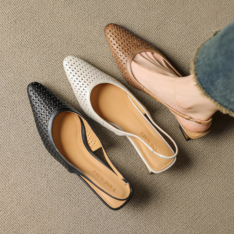 CALLIA — Woven Leather Slingbacks