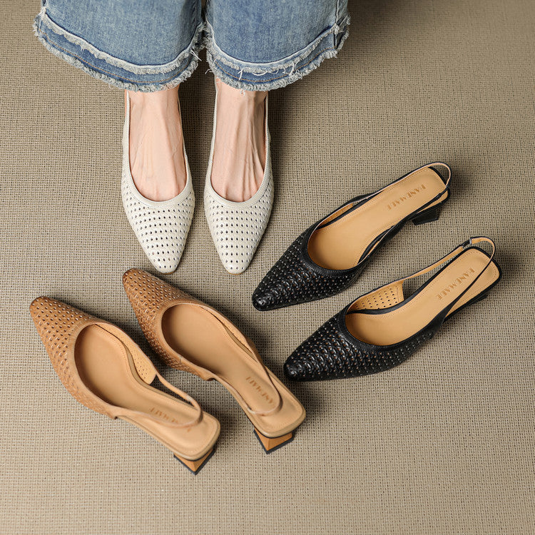 CALLIA — Woven Leather Slingbacks