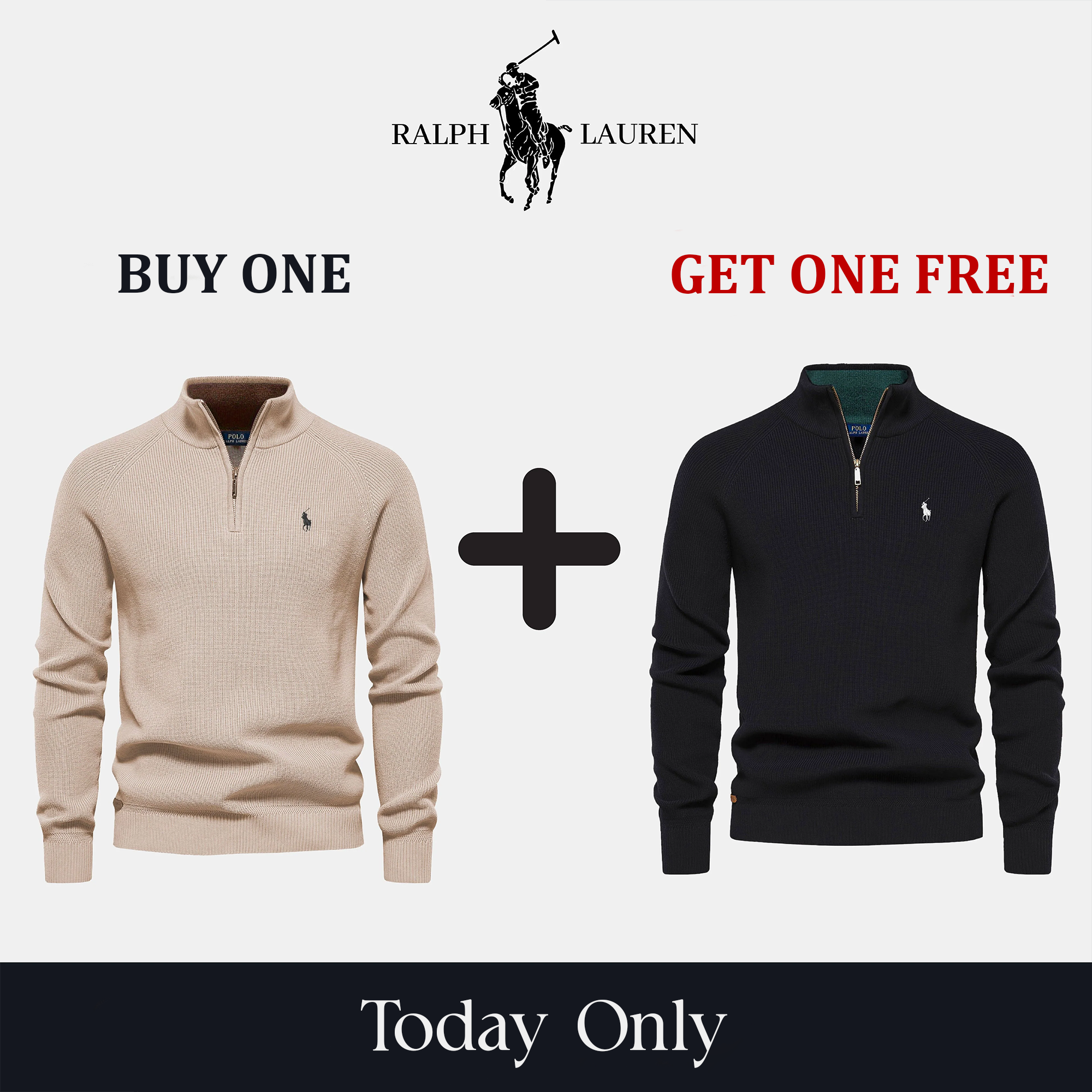 Zip-Neck Sweater 1+1 Offer
