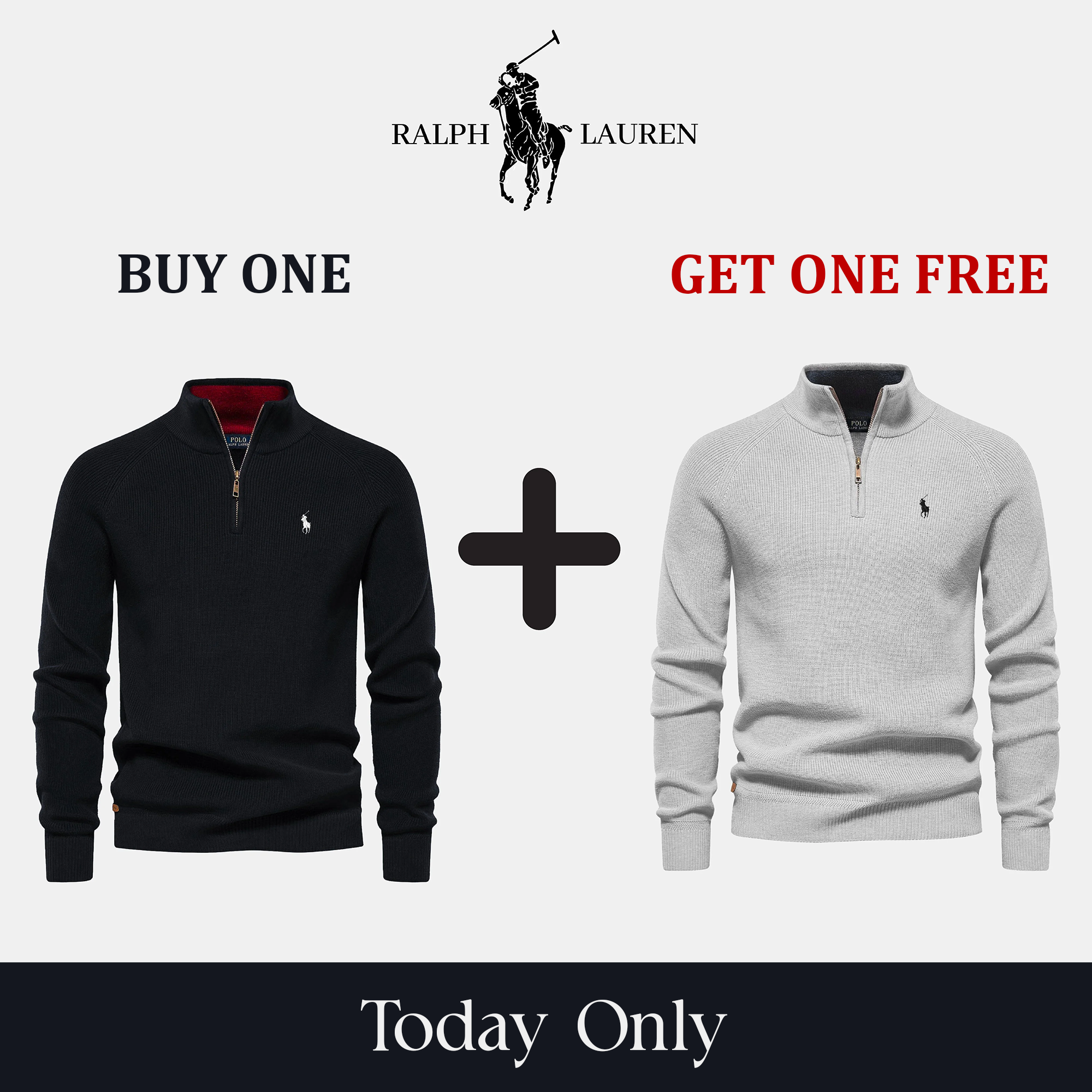 Zip-Neck Sweater 1+1 Offer