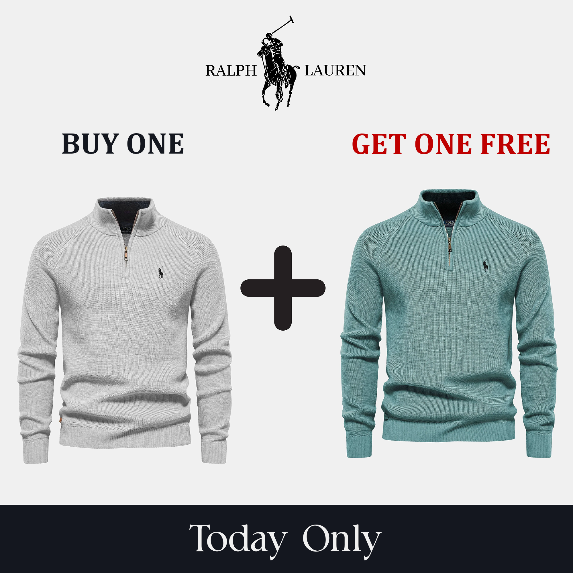 Zip-Neck Sweater 1+1 Offer