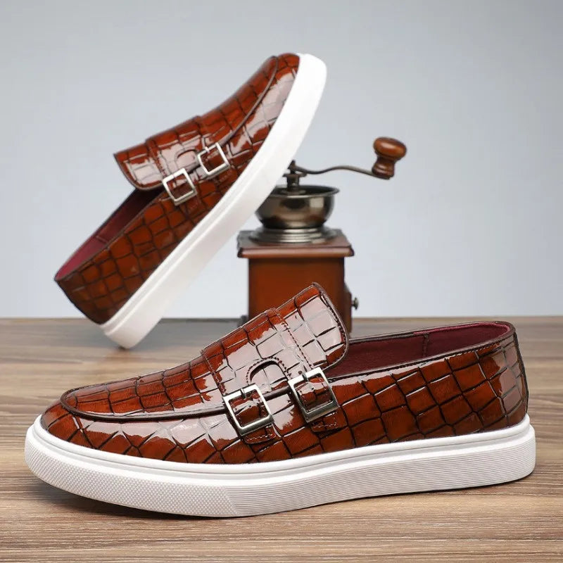 SERANO — Embossed Leather Sneakers