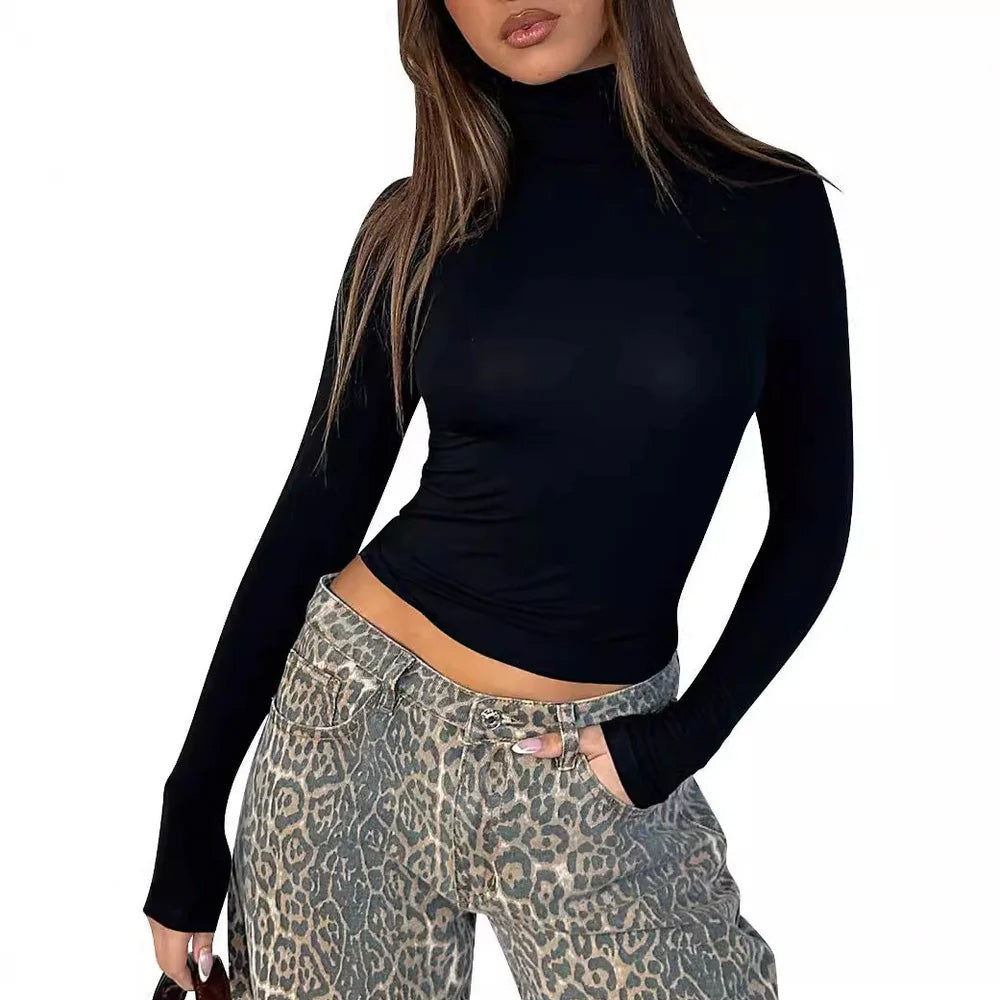 Turtleneck Top: Slim, Form-Fitting for Effortless Chic