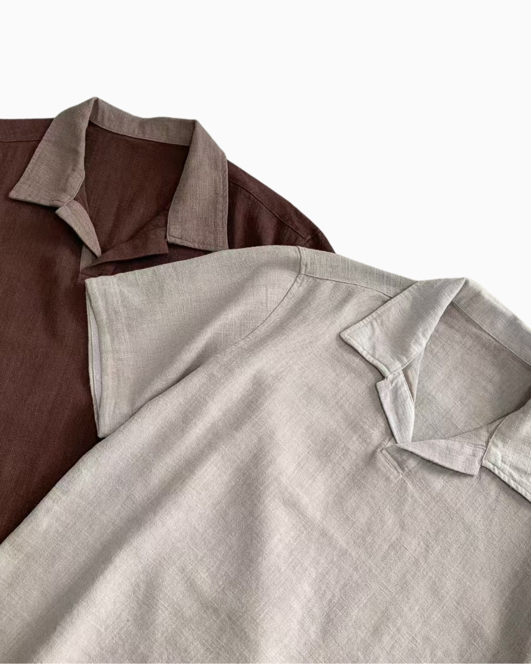 Linnen Mix Open Polo Shirt