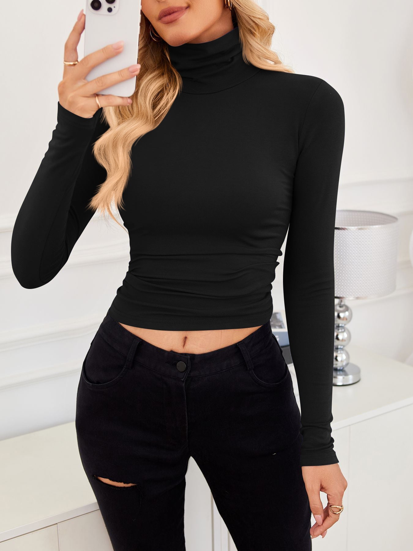 Turtleneck Top: Slim, Form-Fitting for Effortless Chic