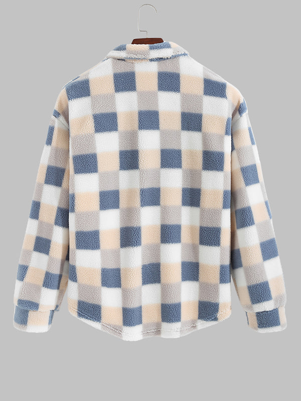 HARROWCLIFF — Plaid Luxe Faux Fur Jacket