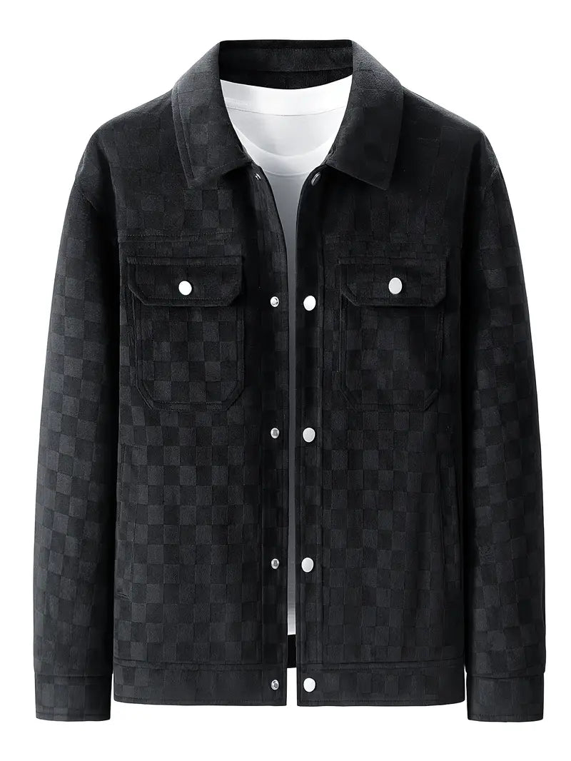 VERDIS — Checkered Suede Jacket