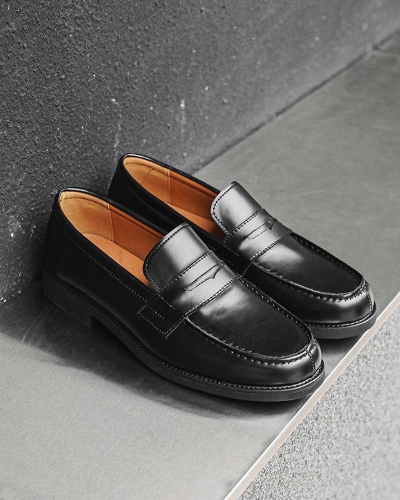 Leather Black Penny Loafers