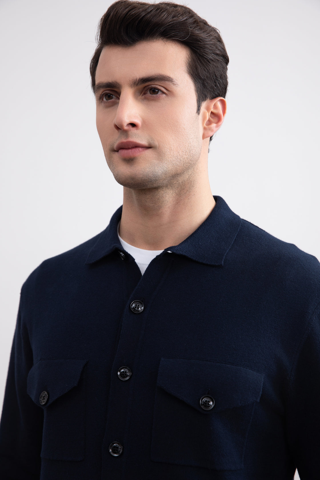 Navy Flap-pocket Overshirt