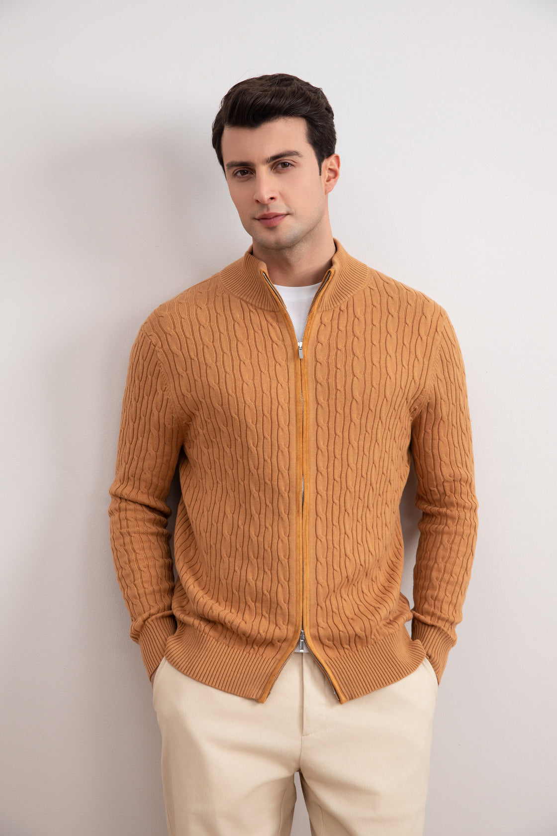 Sienna Cable Knit full-zip Sweater