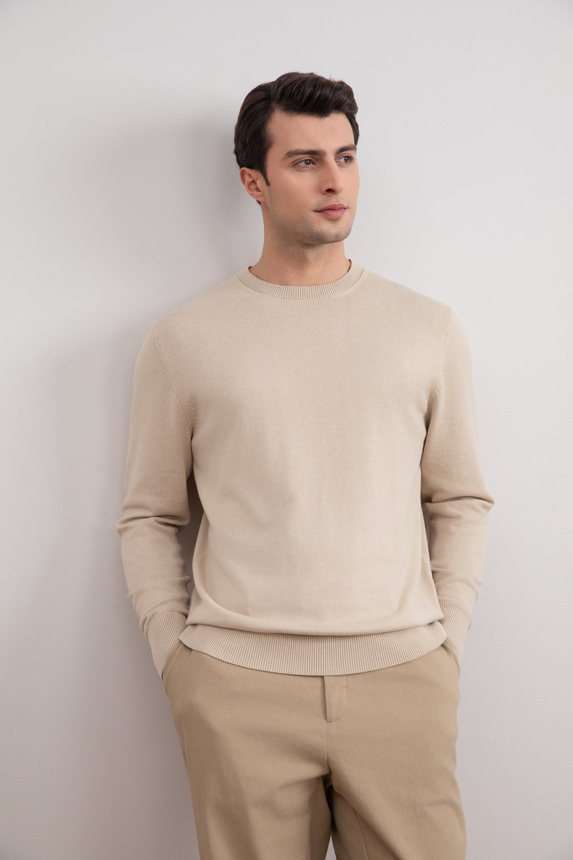 Beige Crewneck Sweater