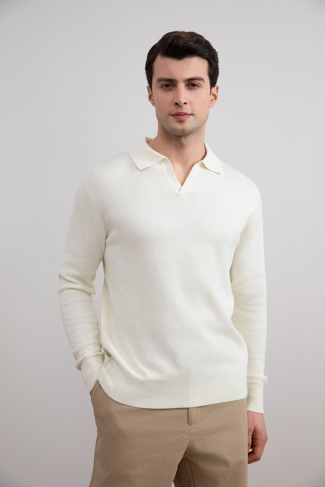 Off-White Open Polo with long sleeves