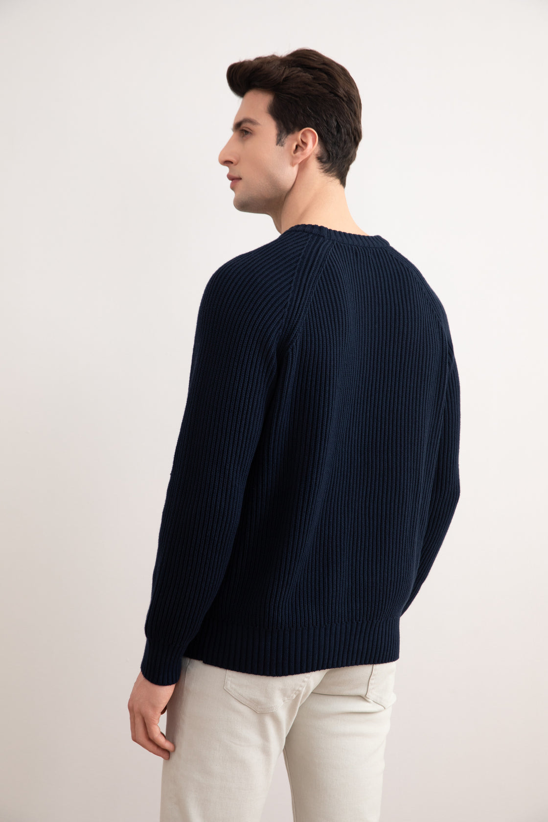Navy English Rib Crewneck