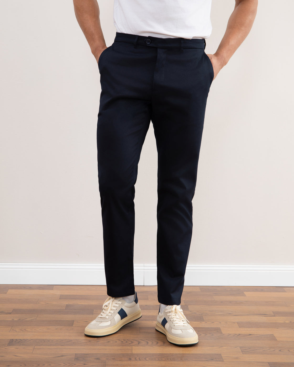 Navy Stretch Straight-Fit Chino