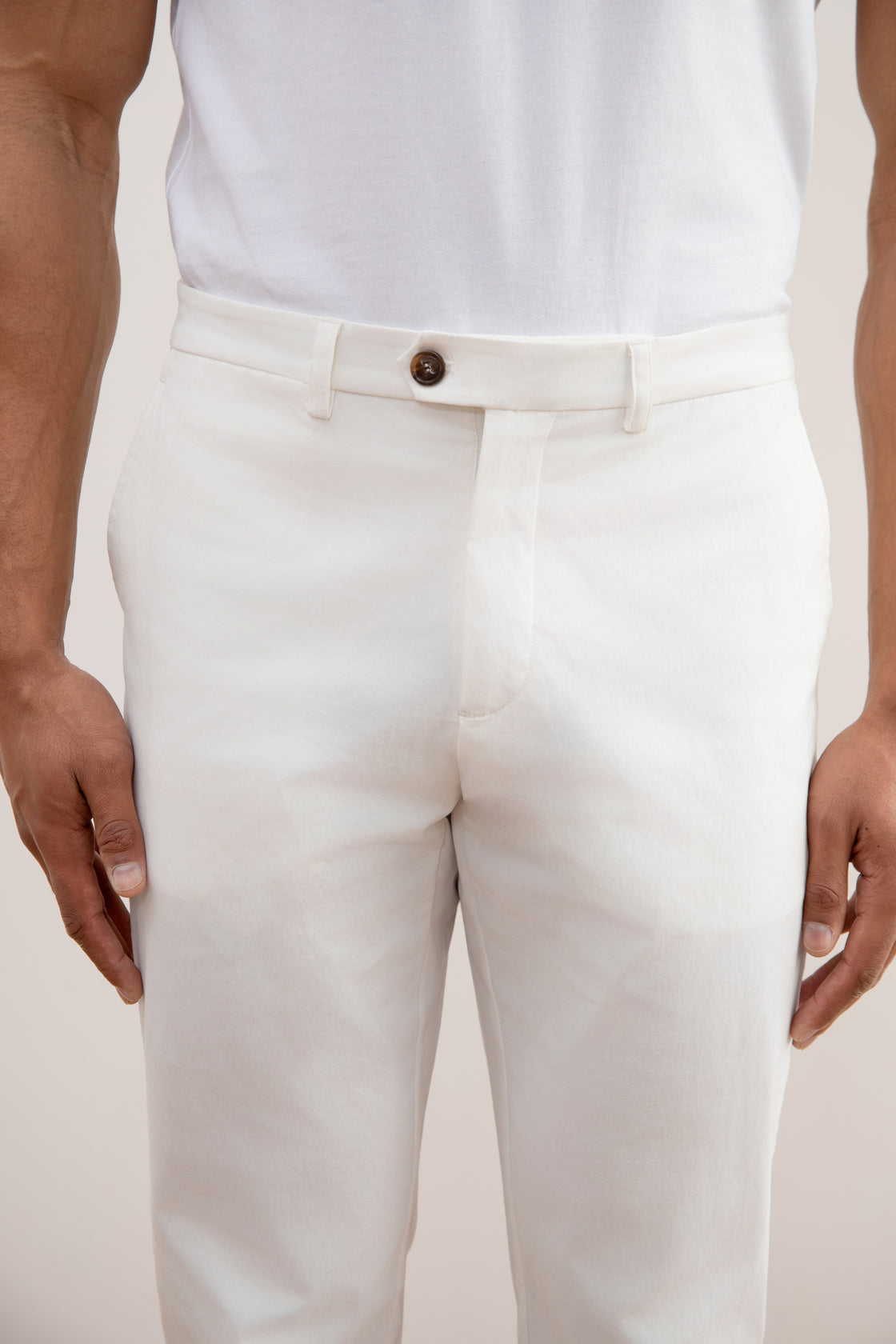 White Straight-Fit Chino