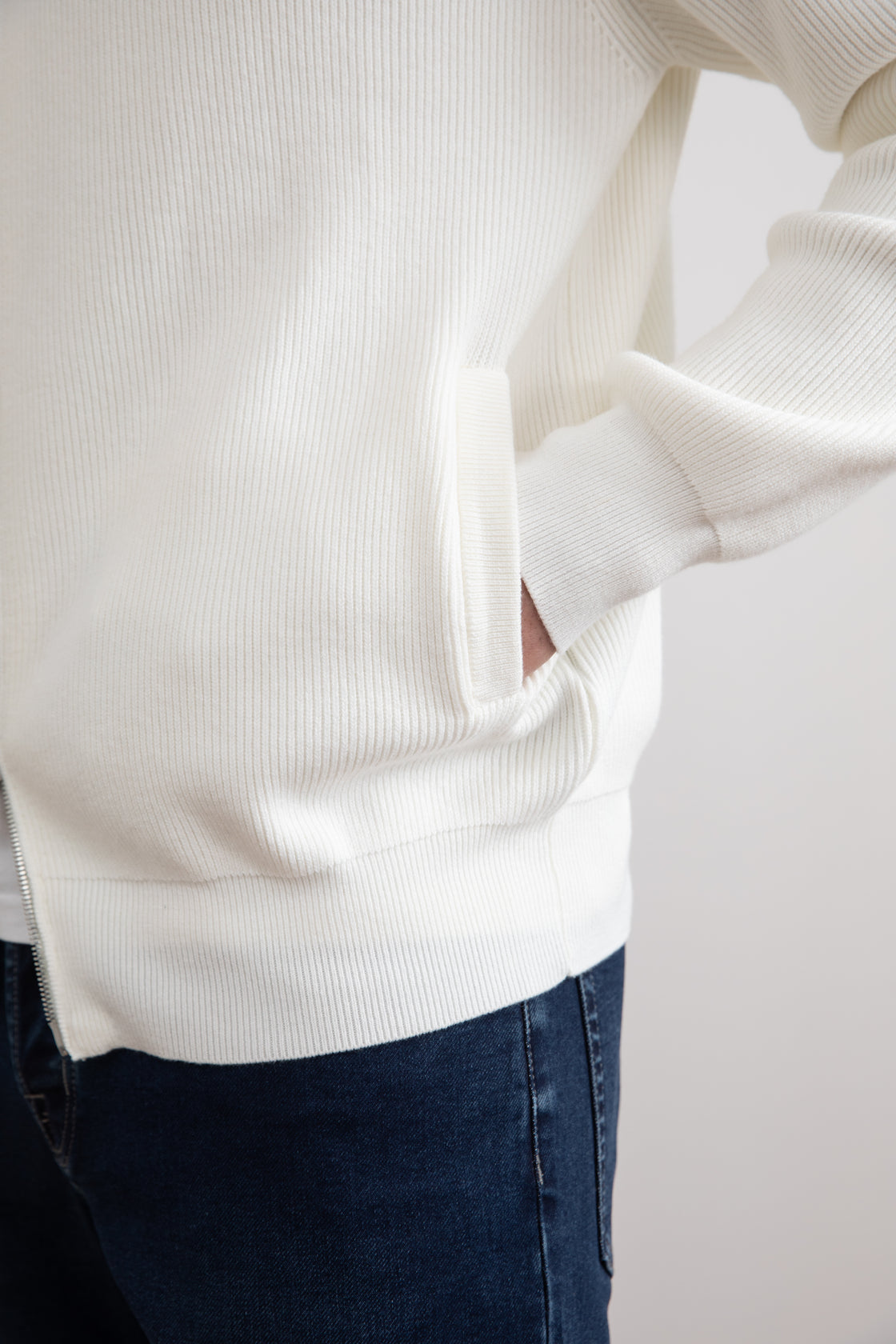 Panama English Rib Full Zip Cardigan