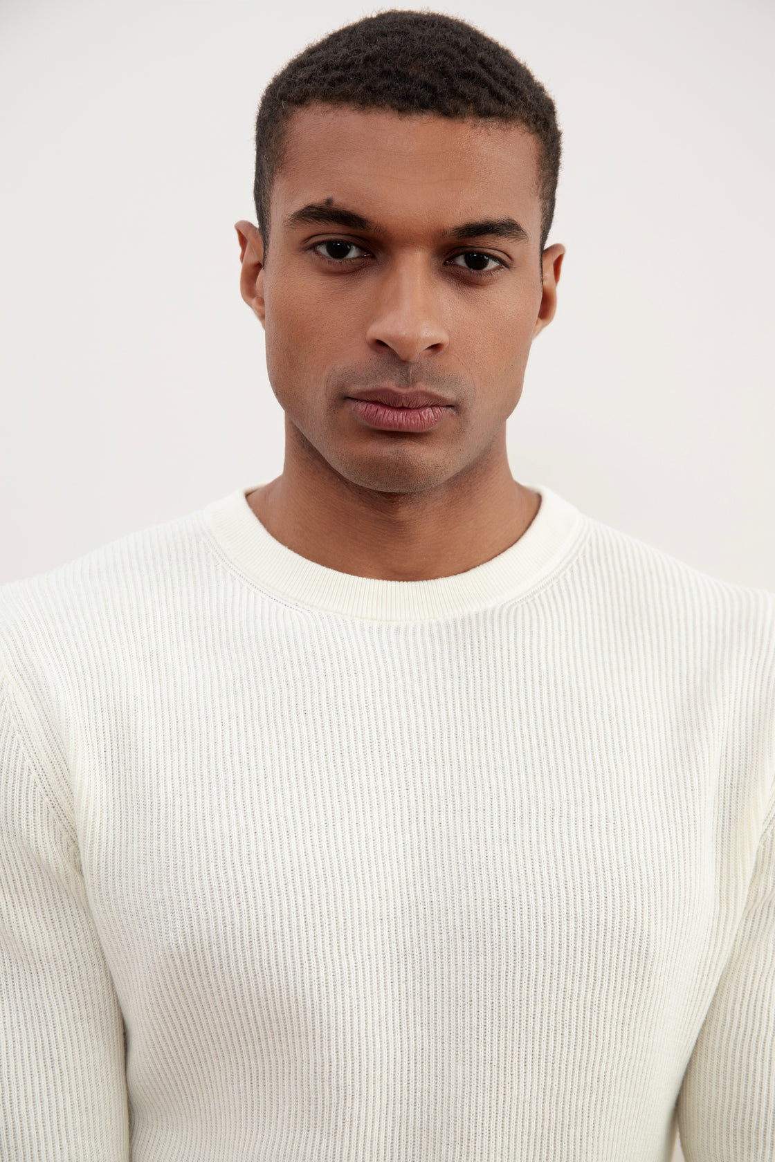 Off-White Crewneck Malfilé English Rib Sweater