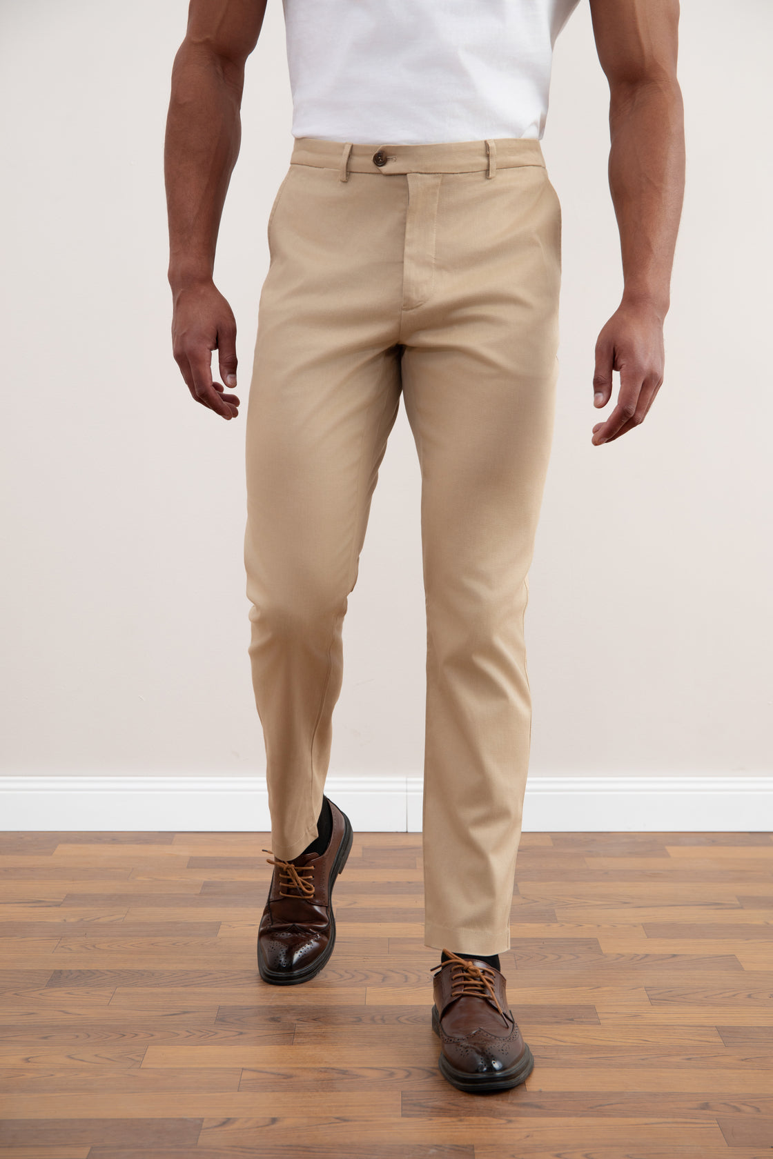Tan Straight-Fit Chino
