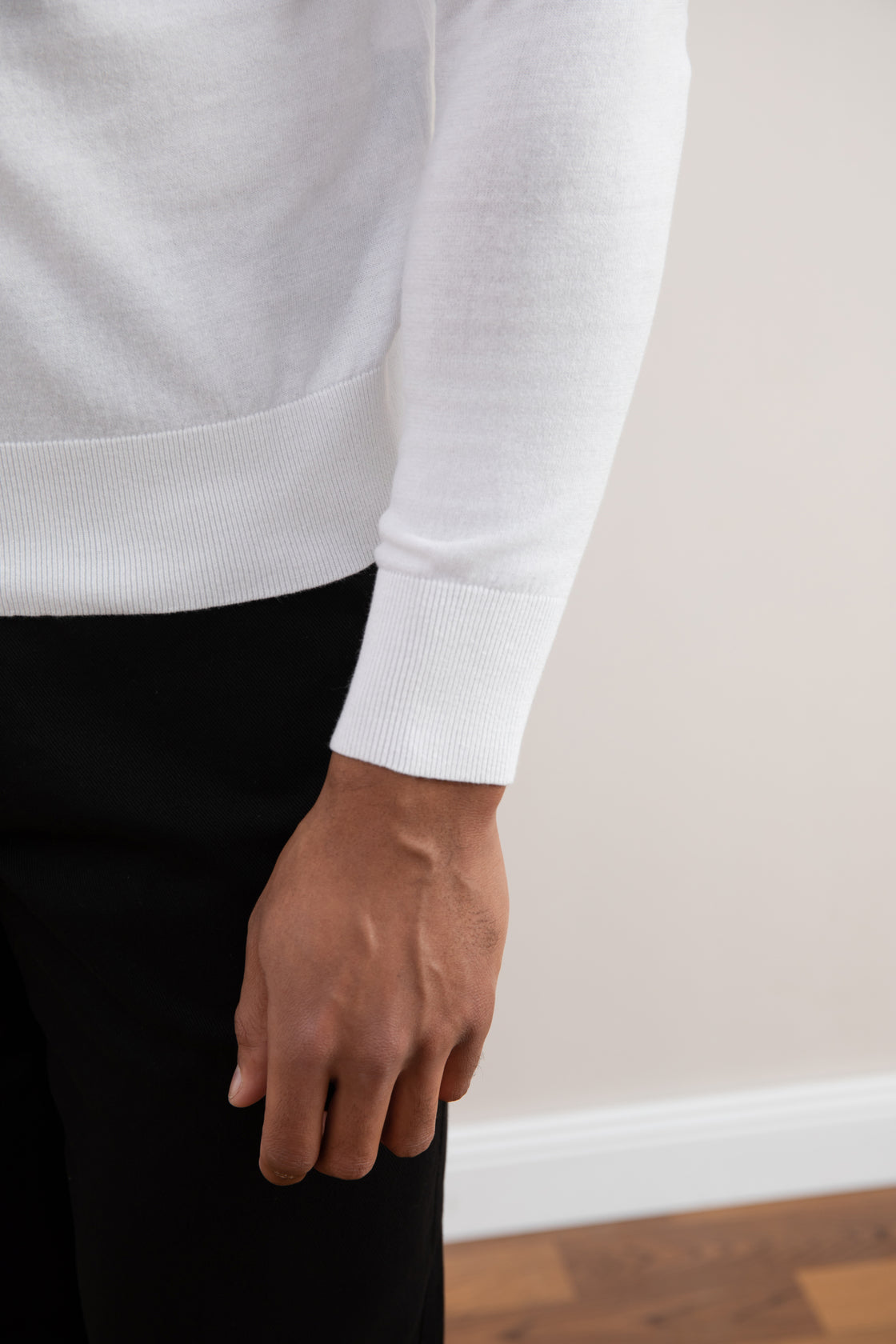 White Lightweight Crewneck Sweater