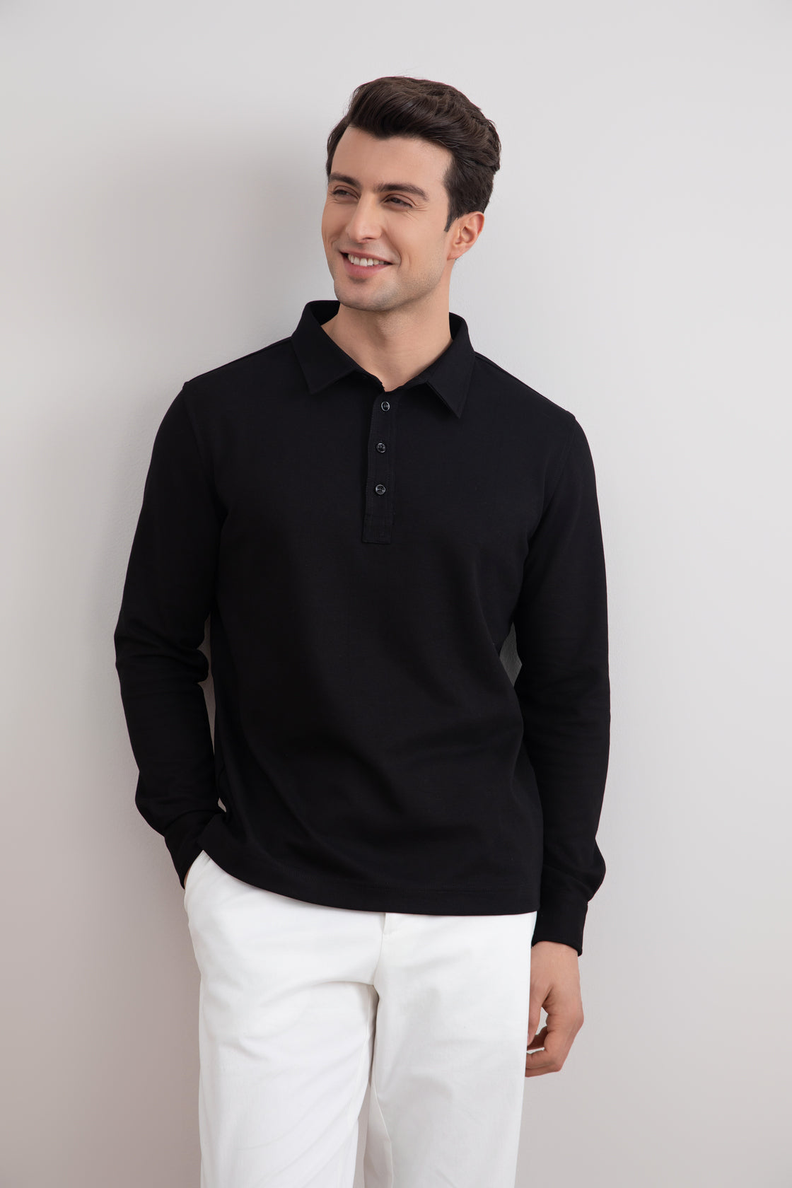 Black Jersey Polo Shirt
