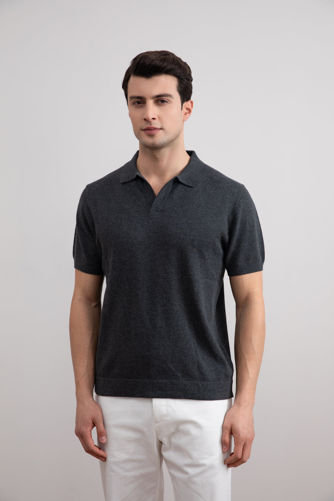 Charcoal Open Polo T-shirt