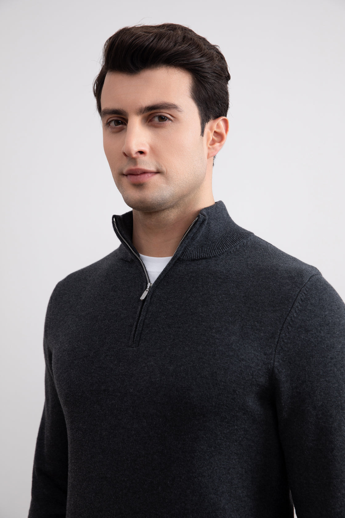 Charcoal Half-Zip Sweater