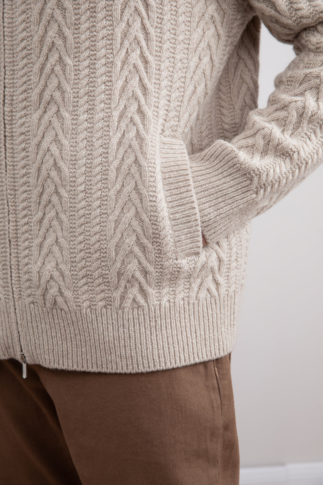 Soft Virgin Wool Cable knit cardigan
