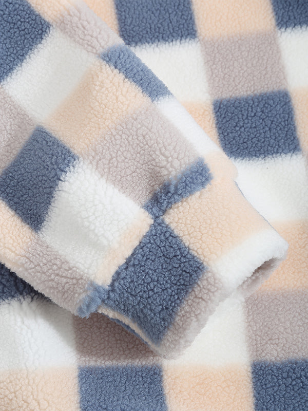 HARROWCLIFF — Plaid Luxe Faux Fur Jacket