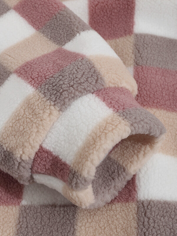 HARROWCLIFF — Plaid Luxe Faux Fur Jacket