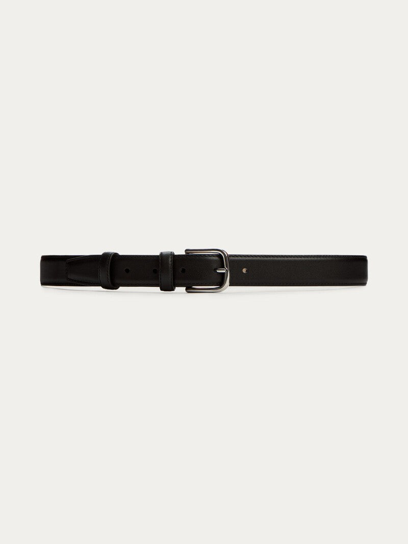 Silver trouser belt - black