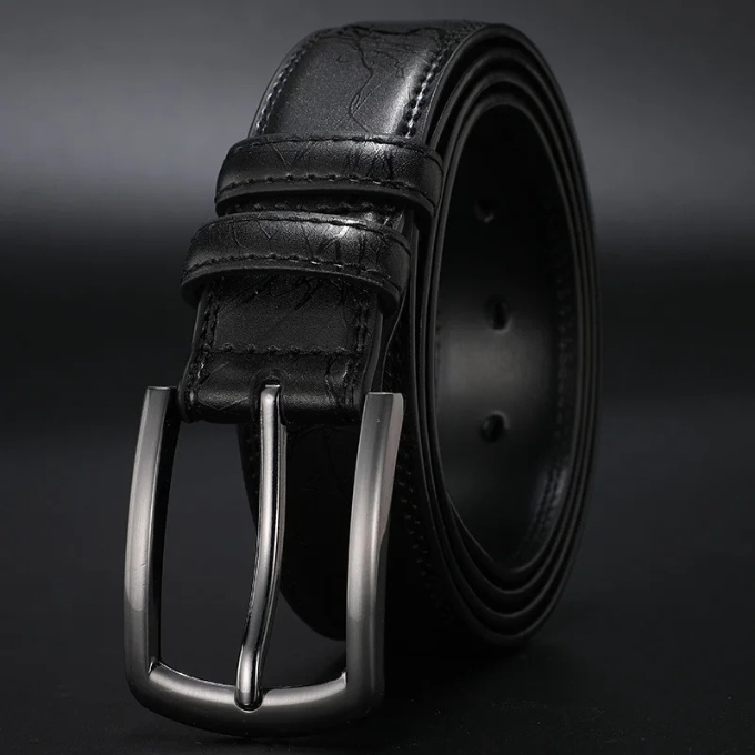 GRAYSON — Gunmetal Cowhide Belt