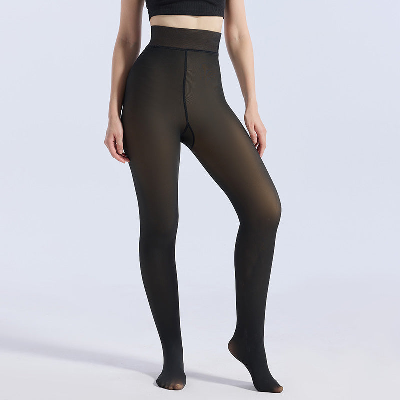 Fleece-Lined Leggings for Women - Winter Warm Thick Tights & Opaque Pantyhose