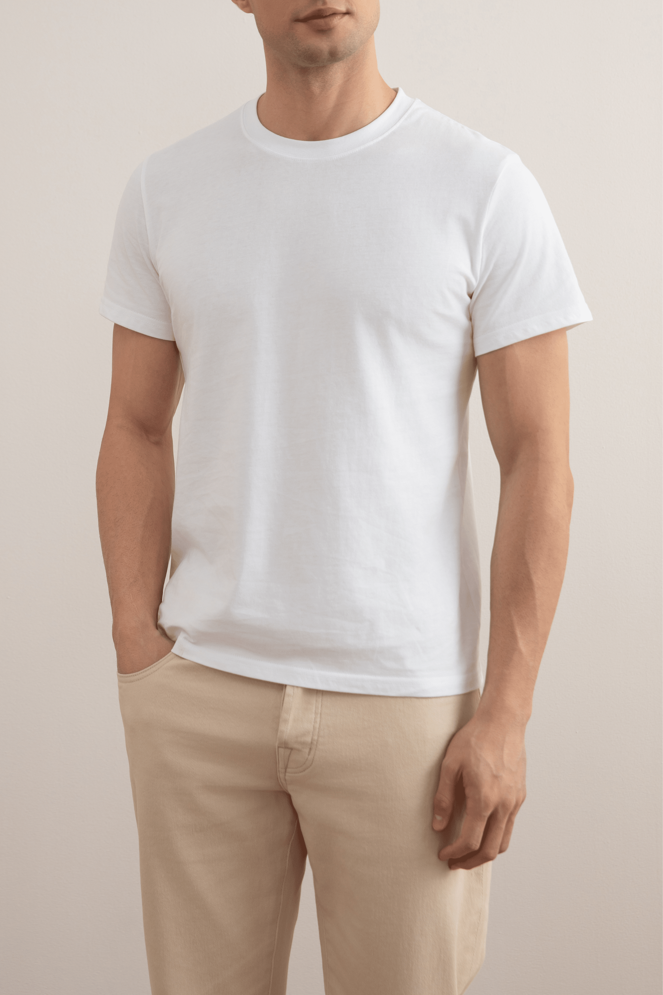 White Slim fit Crew-neck T-shirt