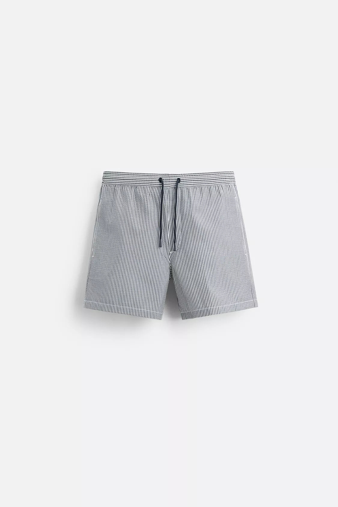 SEERSUCKER MID-LENGTH SWIMMING TRUNKS - Gray