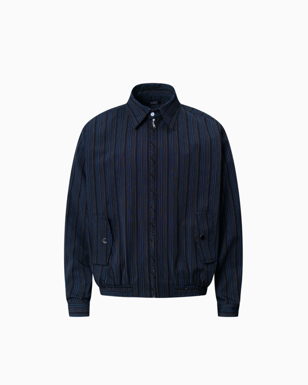 Striped Zip‑Front Jacket