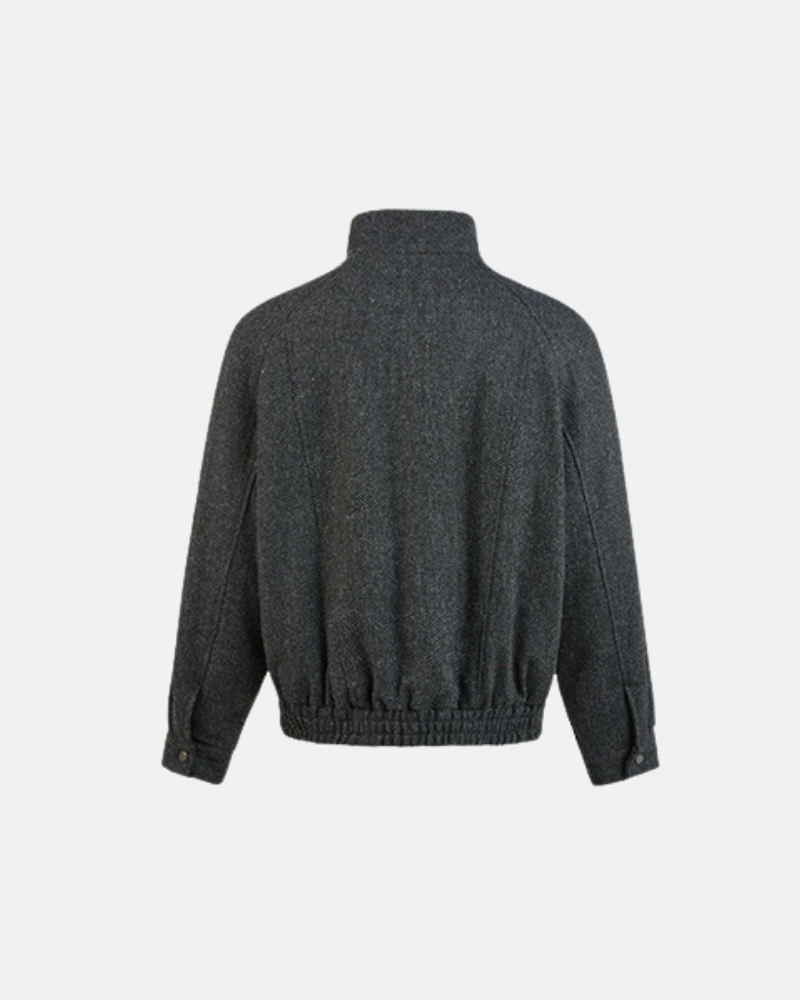 High‑Neck Wool Zip Jacket