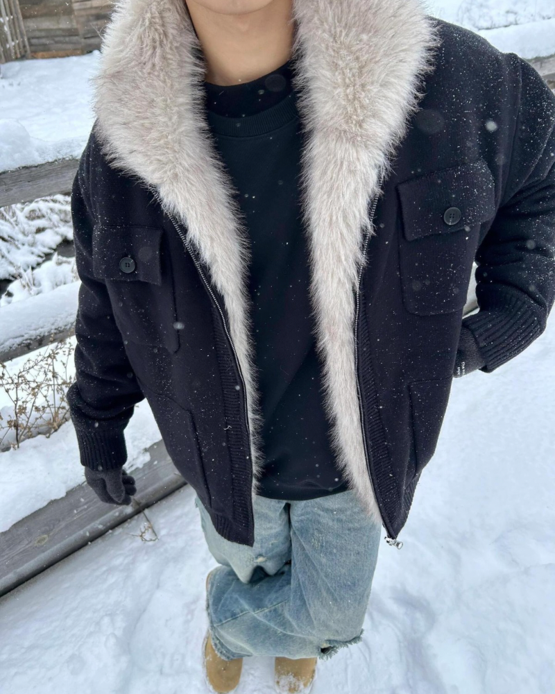 Faux‑Fur Collar Utility Jacket